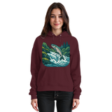 Silver Run Hoodie by Arvenzo, front view of a unisex burgundy hoodie with a simple design and soft fabric.