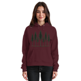 Front view of Arvenzo Pine Dusk Hoodie in burgundy, a stylish unisex hoodie with a comfortable fit and minimalist design.