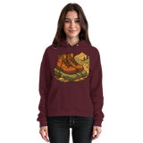 Front view of Burgundy Arvenzo Trail Rest unisex hoodie with a simple design and comfortable fit.