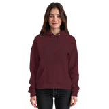 Front view of Arvenzo Cliff Edge unisex burgundy hoodie with a simple design and hood, casual and comfortable for everyday wear.