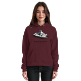 Unisex burgundy Arvenzo Summit Point Hoodie with front design, cozy fit, and soft fabric, displayed from the front view.