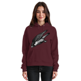 Front view of Burgundy Arvenzo Swift Dive unisex hoodie with a classic fit and minimalist design.