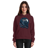 Front view of burgundy Arvenzo Night Watch hoodie, unisex style with a simple design and soft fabric.