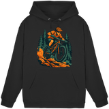 Unisex Dirt Rush Hoodie by Arvenzo in deep black, front view showing a classic hoodie design with a drawstring hood.