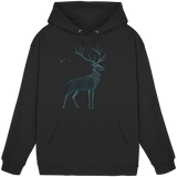Front view of Arvenzo Mist Crown unisex hoodie in deep black, featuring a simple design and comfortable fit.