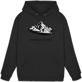 Front view of Arvenzo Summit Point Hoodie, a basic unisex deep black hoodie with a simple design and soft fabric.