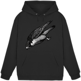 Front view of Arvenzo Swift Dive Hoodie in deep black, unisex hoodie with a simple, clean design and soft fabric.