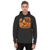 Black Arvenzo Ember Trail hoodie, front view of a unisex casual hoodie with a simple design.