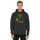 Front view of Arvenzo Dirt Rush unisex hoodie in deep black, showcasing a simple, casual hoodie design.