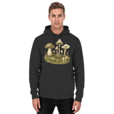 Front view of Arvenzo Forest Floor Hoodie, a unisex black hoodie with a simple, stylish design and a comfortable fit.