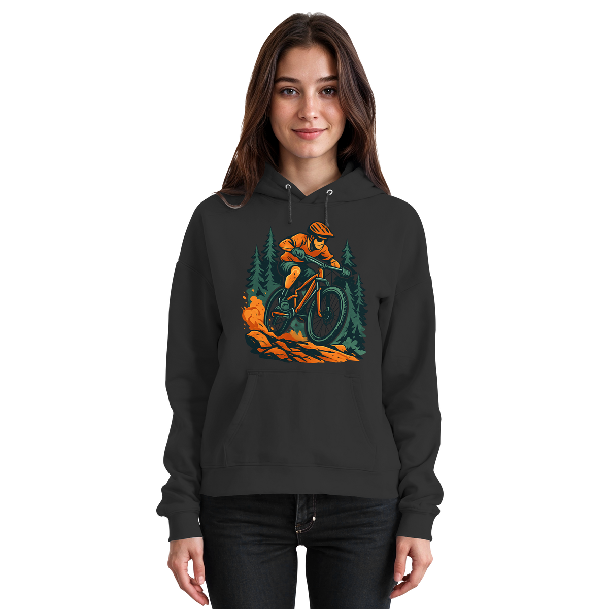 Black Arvenzo Dirt Rush hoodie, unisex front view showcasing a comfortable, casual hoodie with a simple design.