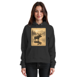 Front view of Arvenzo Calm Shore Hoodie in deep black, unisex hoodie with a simple, cozy design.