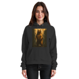 Front view of Arvenzo Deep Timber Hoodie in black, unisex design with a cozy hood and minimalist style.