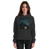 Black Arvenzo North Light unisex hoodie with front design, soft fabric, and comfortable fit.