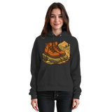 Black Arvenzo Trail Rest Hoodie displayed from the front, showcasing a basic unisex design with a comfortable fit.