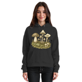 Black unisex Forest Floor Hoodie by Arvenzo featuring a front design, casual fit, and soft fabric for everyday comfort.