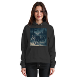 Front view of Arvenzo Pack North Hoodie, a basic unisex deep black hoodie with a simple design and soft fabric.