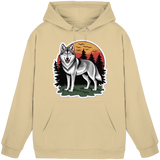 Unisex desert sand hoodie from Arvenzo with a front view, featuring a simple design and soft fabric.