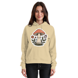 Unisex Still Roots hoodie by Arvenzo in desert sand color, front view showing simple design and comfortable fit.