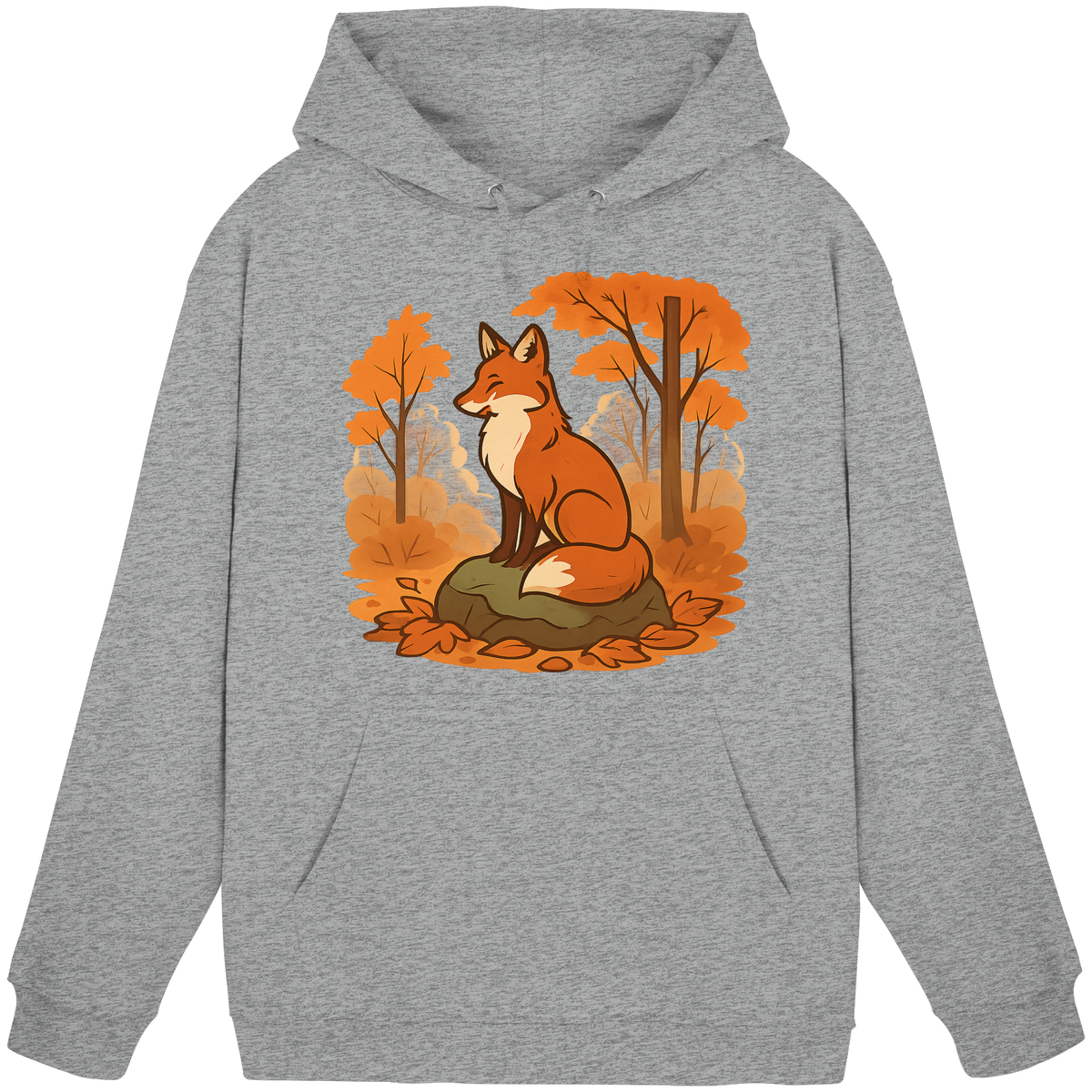 Arvenzo Ember Trail hoodie in heather grey, unisex front view showing cozy, casual hoodie with a simple design.