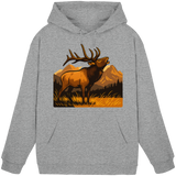 Arvenzo Elk Meadow hoodie in heather grey, front view of a unisex casual hoodie with a simple design.