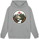 Unisex heather grey Arvenzo Open Ground hoodie with front design, casual style, and soft fabric for comfortable wear.