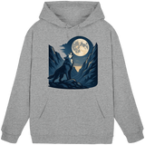 Unisex Heather Grey Silver Howl hoodie by Arvenzo, front view showcasing the minimalist design and soft fabric.