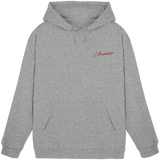 Unisex Heather Grey Pure Ground Hoodie by Arvenzo, front view showing classic hood and minimalist design.