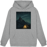 Heather grey Arvenzo North Light hoodie, front view, unisex hoodie with a casual fit and soft fabric.