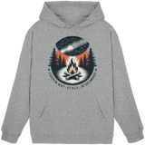 Arvenzo Star Map Hoodie in heather grey, unisex front view showing celestial star pattern on cozy hoodie.