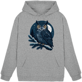 Front view of Arvenzo Night Watch hoodie in heather grey, unisex design with a cozy fit and minimalist style.