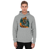 Unisex Heather Grey Dirt Rush Hoodie by Arvenzo, front view showing classic hoodie design with drawstrings and soft fabric.