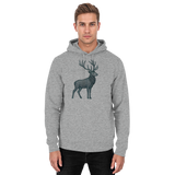 Arvenzo Mist Crown Hoodie in heather grey, front view showing unisex casual hoodie with a simple design and soft fabric.