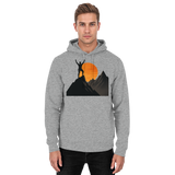 Unisex Heather Grey Arvenzo Bold Ascent Hoodie front view, casual hoodie with a relaxed fit and soft fabric.