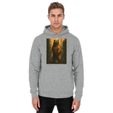 Front view of Arvenzo Deep Timber hoodie, unisex heather grey hoodie with a simple design and comfortable fit.