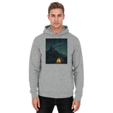 Unisex Heather Grey North Light Hoodie by Arvenzo, front view showing classic hoodie design and soft fabric texture.