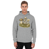Unisex Heather Grey Forest Floor Hoodie by Arvenzo, front view showcasing the cozy, casual design and forest-themed graphic.