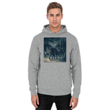 Unisex heather grey Arvenzo North Hoodie front view, basic design with a comfortable fit and casual style.