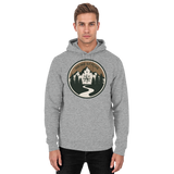 Unisex Heather Grey Trail Crest Hoodie by Arvenzo with front design, soft fabric, and casual fit.
