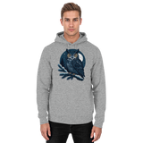 Front view of a unisex Heather Grey Arvenzo Night Watch Hoodie with a simple, classic design and comfortable fit.