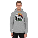Arvenzo Lone Dusk unisex hoodie in Heather Grey, front view showing the simple, casual hoodie design.