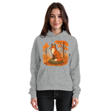 Unisex Heather Grey Ember Trail Hoodie by Arvenzo, front view showing classic hoodie design and soft fabric texture.