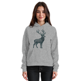 Unisex Heather Grey Mist Crown Hoodie by Arvenzo, front view showing casual fit and soft fabric.
