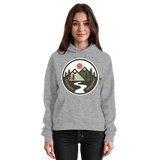 Unisex Heather Grey Arvenzo Open Ground hoodie with front design, cozy fit, and casual style, displayed from the front.