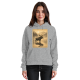 Front view of Arvenzo Calm Shore unisex hoodie in heather grey with a simple, cozy design and soft fabric.