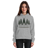 Unisex Heather Grey Pine Dusk Hoodie by Arvenzo, front view showing casual hoodie with a soft fabric finish.
