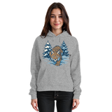 Unisex Heather Grey Snow Lynx hoodie by Arvenzo with front design, casual fit, and soft fabric for comfortable wear.