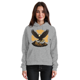 Heather grey Iron Wing Hoodie by Arvenzo, front view showing unisex fit and simple design with a wing graphic.