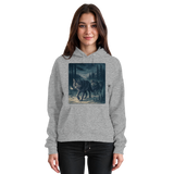 Unisex Heather Grey Pack North Hoodie by Arvenzo, front view showing classic hoodie design with drawstrings and front pocket.