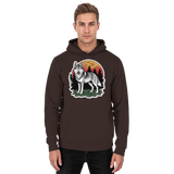 Arvenzo Lone Dusk unisex hoodie in hot chocolate color, front view showing soft fabric and casual fit.